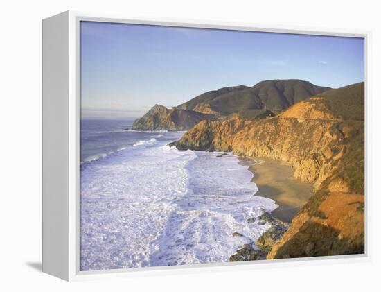 Seascape with Cliffs, San Mateo County, CA-Shmuel Thaler-Framed Premier Image Canvas