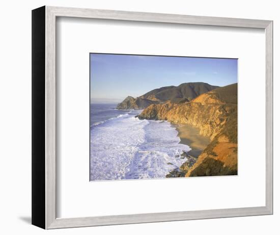 Seascape with Cliffs, San Mateo County, CA-Shmuel Thaler-Framed Photographic Print