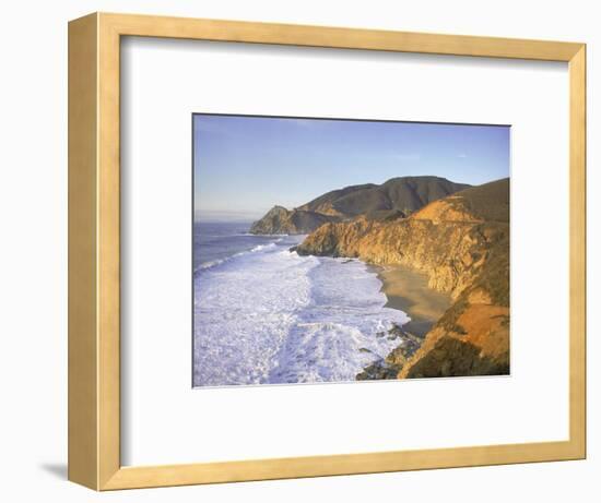 Seascape with Cliffs, San Mateo County, CA-Shmuel Thaler-Framed Photographic Print