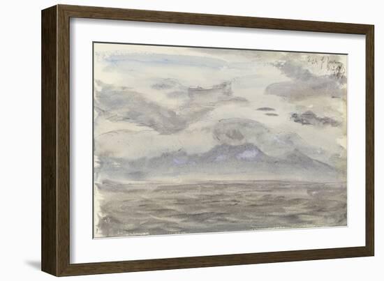 Seascape with Cloudy Sky, 1867 (Graphite, Watercolour)-John Brett-Framed Giclee Print