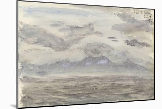 Seascape with Cloudy Sky, 1867 (Graphite, Watercolour)-John Brett-Mounted Giclee Print