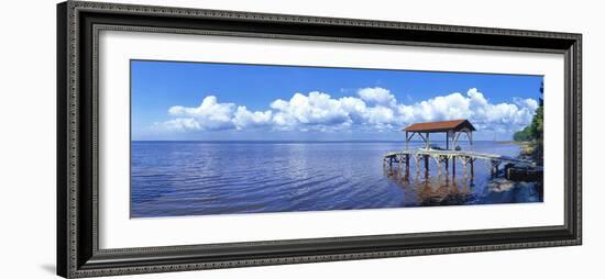 Seascape with dock, East Point Bay, Florida, USA-Panoramic Images-Framed Photographic Print
