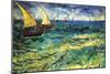 Seascape with Sailboats-Vincent van Gogh-Mounted Art Print