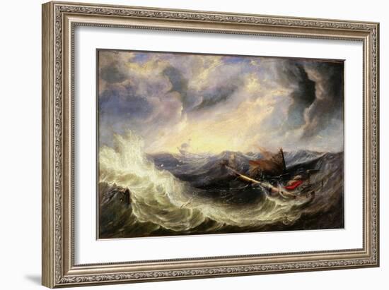 Seascape with Wreckage-John Wilson Carmichael-Framed Giclee Print