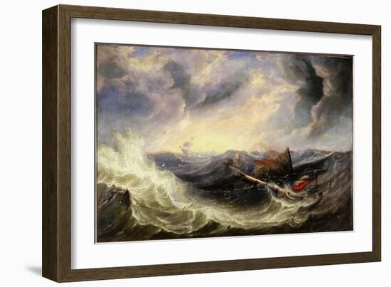 Seascape with Wreckage-John Wilson Carmichael-Framed Giclee Print