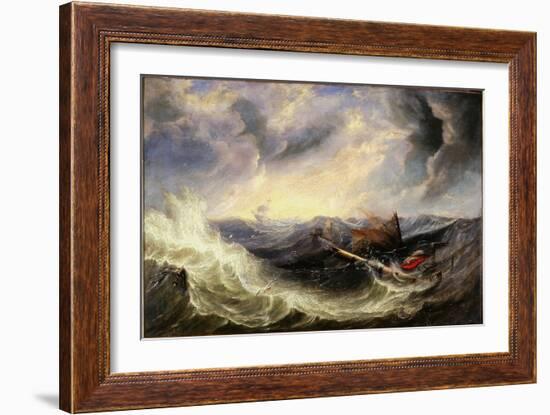 Seascape with Wreckage-John Wilson Carmichael-Framed Giclee Print