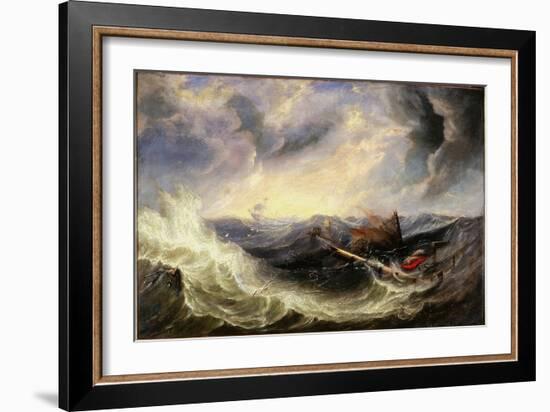 Seascape with Wreckage-John Wilson Carmichael-Framed Giclee Print