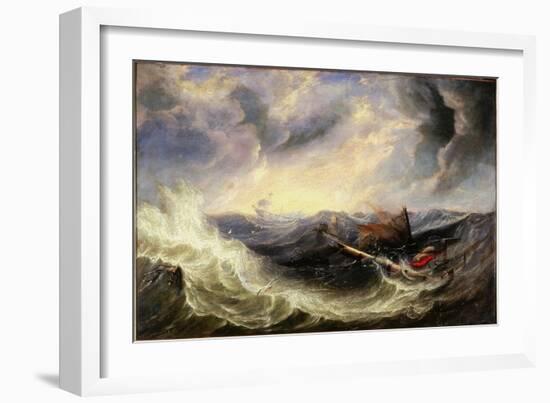 Seascape with Wreckage-John Wilson Carmichael-Framed Giclee Print