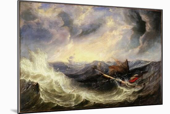 Seascape with Wreckage-John Wilson Carmichael-Mounted Giclee Print