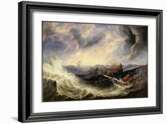 Seascape with Wreckage-John Wilson Carmichael-Framed Giclee Print