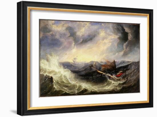 Seascape with Wreckage-John Wilson Carmichael-Framed Giclee Print