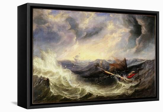 Seascape with Wreckage-John Wilson Carmichael-Framed Premier Image Canvas