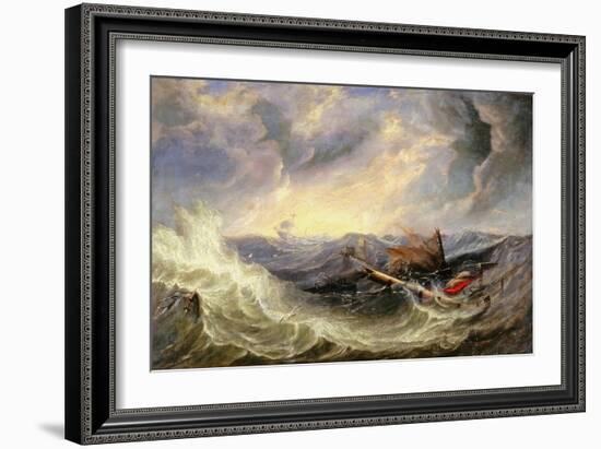 Seascape with Wreckage-John Wilson Carmichael-Framed Giclee Print