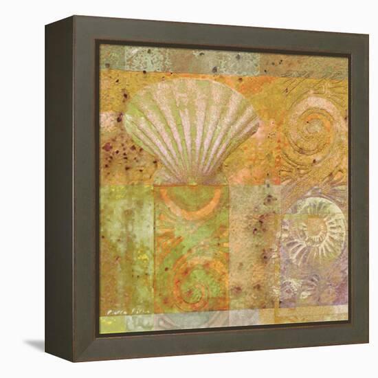 Seashell Collage-Pierre Fortin-Framed Stretched Canvas