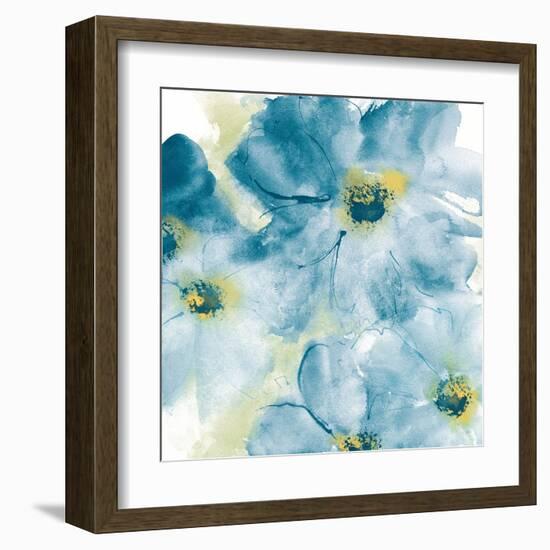 Seashell Cosmos I Blue and Yellow-Chris Paschke-Framed Art Print