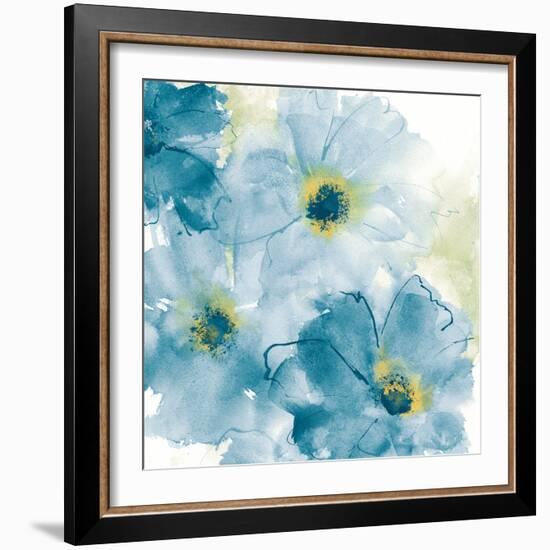 Seashell Cosmos II Blue and Yellow-Chris Paschke-Framed Premium Giclee Print