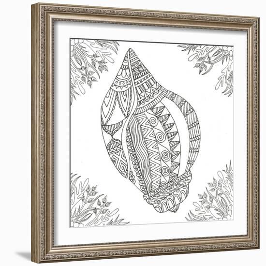 Seashell Within Weeds-Pam Varacek-Framed Premium Giclee Print