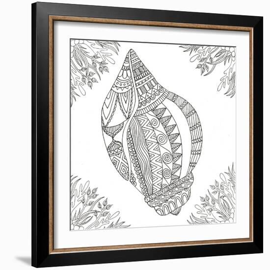 Seashell Within Weeds-Pam Varacek-Framed Premium Giclee Print