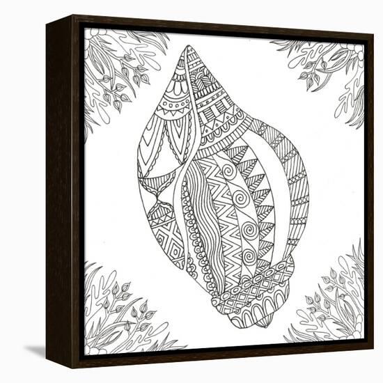 Seashell Within Weeds-Pam Varacek-Framed Stretched Canvas