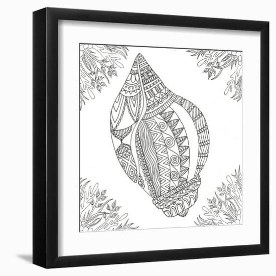 Seashell Within Weeds-Pam Varacek-Framed Art Print