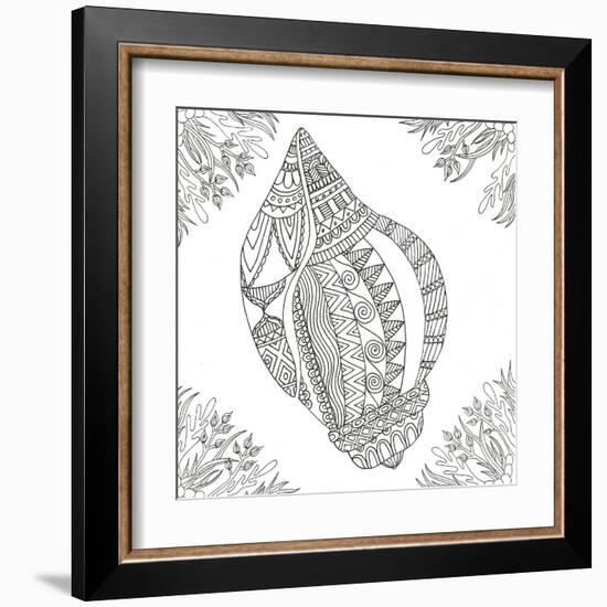 Seashell Within Weeds-Pam Varacek-Framed Art Print