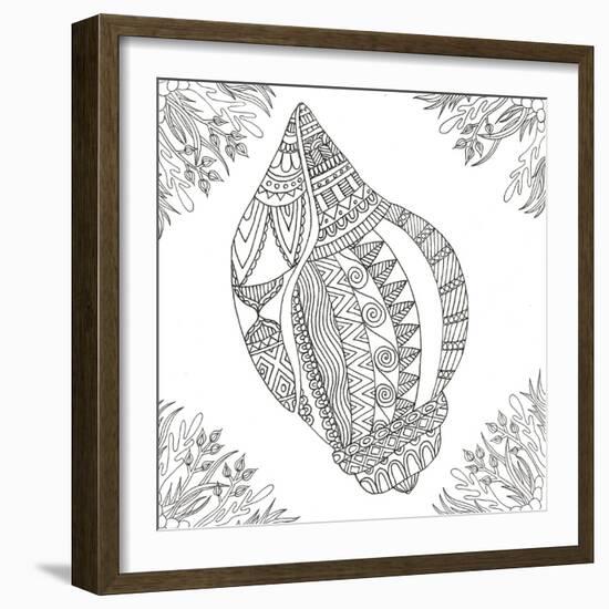 Seashell Within Weeds-Pam Varacek-Framed Art Print