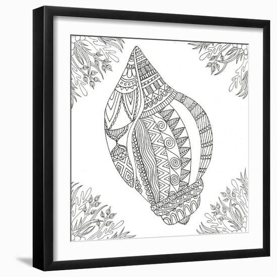 Seashell Within Weeds-Pam Varacek-Framed Art Print