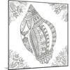 Seashell Within Weeds-Pam Varacek-Mounted Art Print