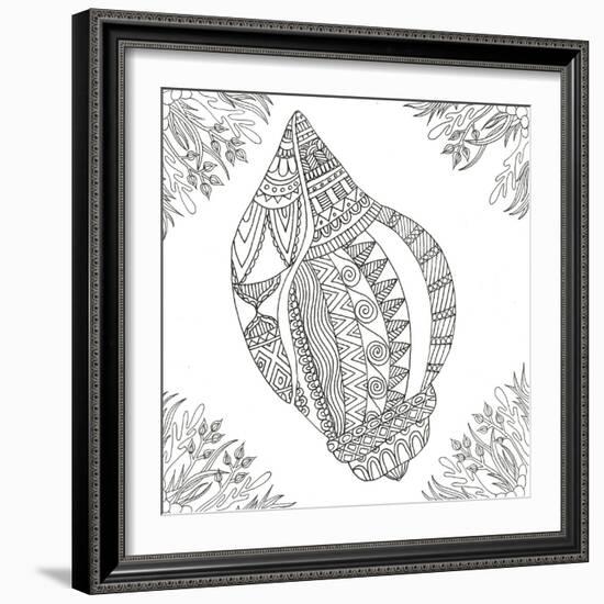 Seashell Within Weeds-Pam Varacek-Framed Art Print