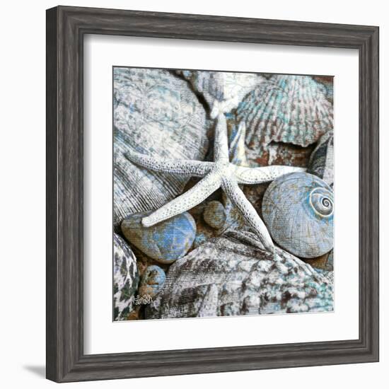 Seashells in Blue I-null-Framed Art Print