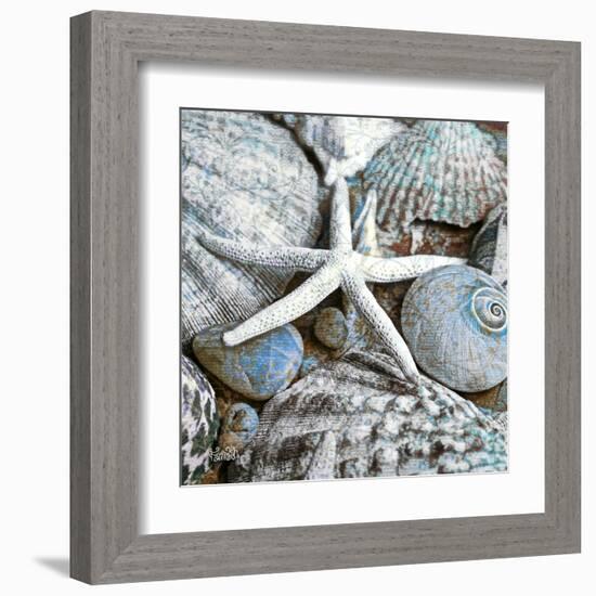 Seashells in Blue I-null-Framed Art Print