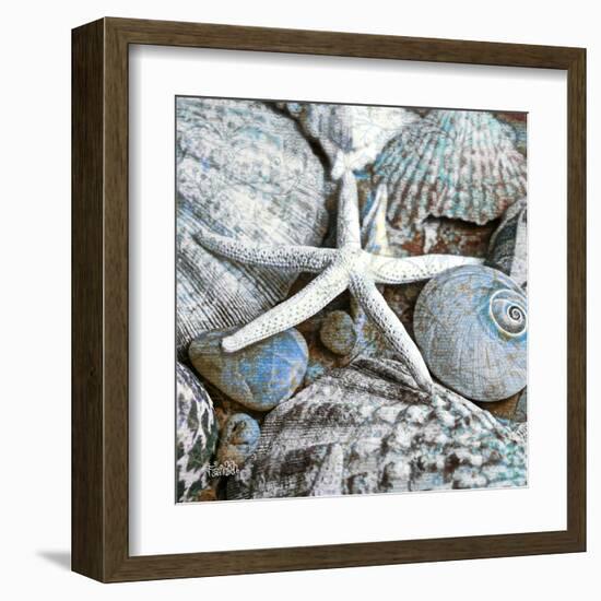 Seashells in Blue I-null-Framed Art Print