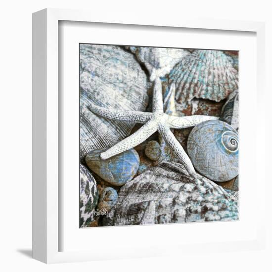 Seashells in Blue I-null-Framed Art Print