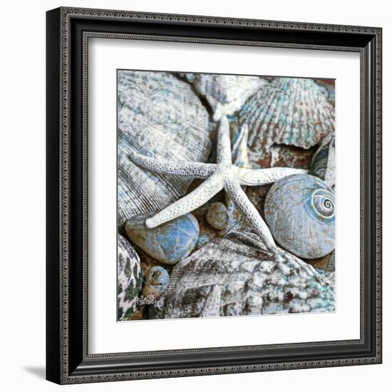 Seashells in Blue I-null-Framed Art Print