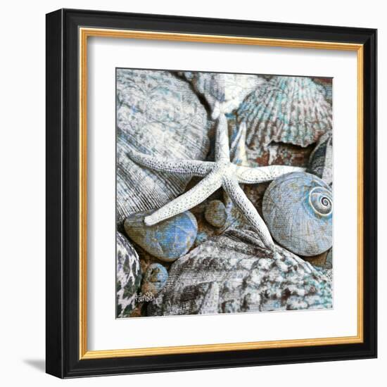 Seashells in Blue I-null-Framed Art Print