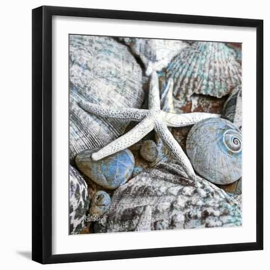 Seashells in Blue I-null-Framed Art Print