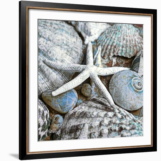 Seashells in Blue I-null-Framed Art Print