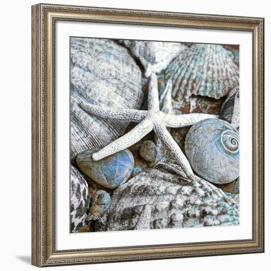 Seashells in Blue I-null-Framed Art Print