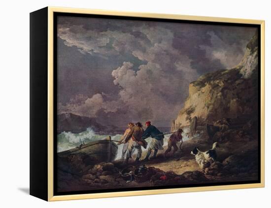 'Seashore: Fishermen Hauling in a Boat', 1791-George Morland-Framed Premier Image Canvas