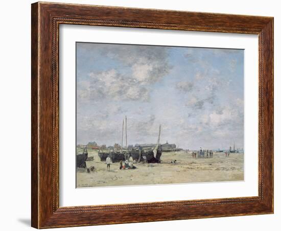 Seashore of Berck, 1878 (Oil on Canvas)-Eugene Louis Boudin-Framed Giclee Print