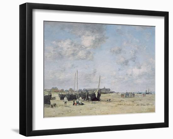 Seashore of Berck, 1878 (Oil on Canvas)-Eugene Louis Boudin-Framed Giclee Print