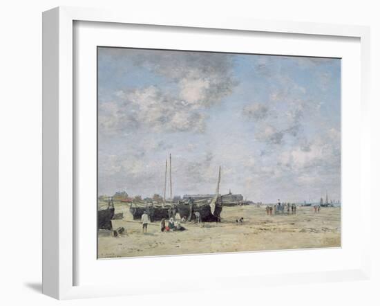 Seashore of Berck, 1878 (Oil on Canvas)-Eugene Louis Boudin-Framed Giclee Print