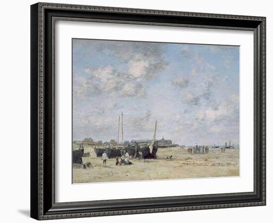 Seashore of Berck, 1878 (Oil on Canvas)-Eugene Louis Boudin-Framed Giclee Print