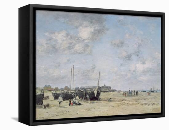 Seashore of Berck, 1878 (Oil on Canvas)-Eugene Louis Boudin-Framed Premier Image Canvas