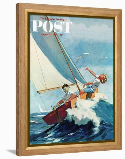"Seasick Sailor" Saturday Evening Post Cover, August 22, 1959-Richard Sargent-Framed Premier Image Canvas