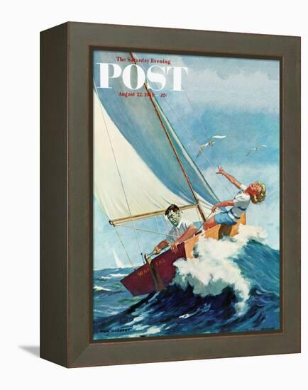 "Seasick Sailor" Saturday Evening Post Cover, August 22, 1959-Richard Sargent-Framed Premier Image Canvas