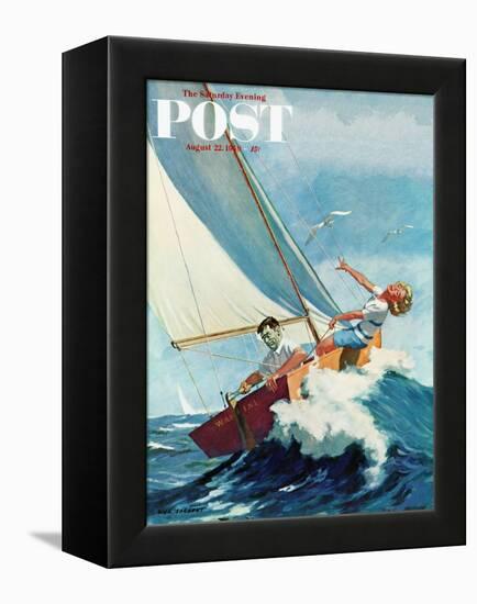 "Seasick Sailor" Saturday Evening Post Cover, August 22, 1959-Richard Sargent-Framed Premier Image Canvas