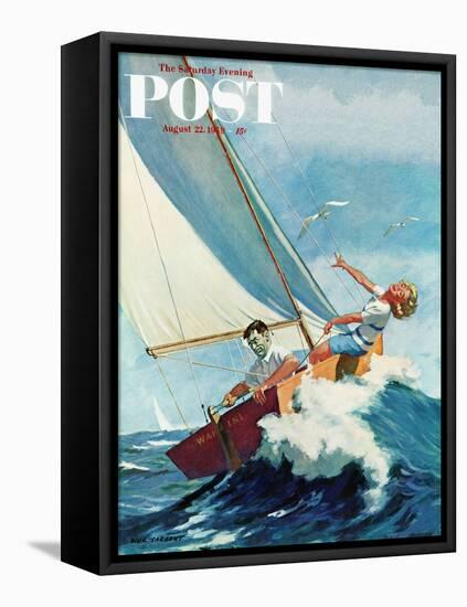 "Seasick Sailor" Saturday Evening Post Cover, August 22, 1959-Richard Sargent-Framed Premier Image Canvas