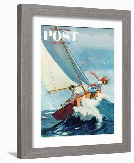 "Seasick Sailor" Saturday Evening Post Cover, August 22, 1959-Richard Sargent-Framed Giclee Print