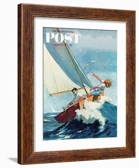 "Seasick Sailor" Saturday Evening Post Cover, August 22, 1959-Richard Sargent-Framed Giclee Print